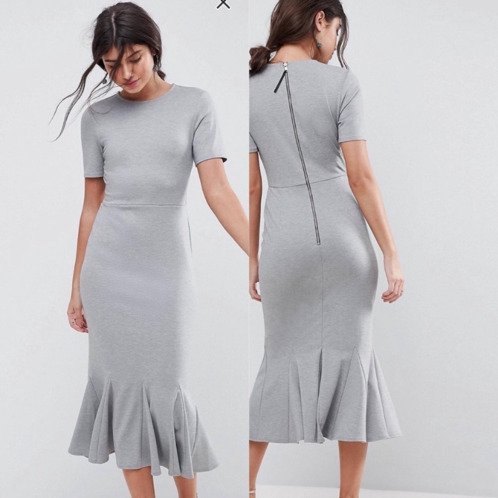 ASOS gray body con midi dress 4